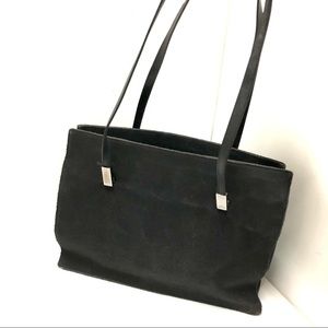 GUCCI Vintage Canvas Black Tote Bag Medium